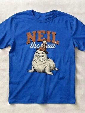 Gildan Neil the Seal Graphic T-Shirt - Blue